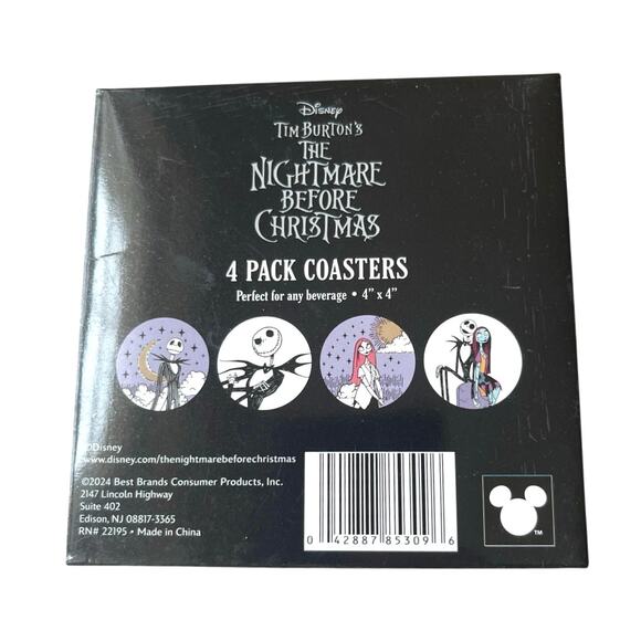 Disney Coaster Set, Tim Burton Nightmare Before Christmas, Halloween, Boo Gift - Picture 2 of 3